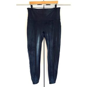 Spanx Faux Leather Leggings High Rise Tummy Control Stretch Pants Black Size 2X